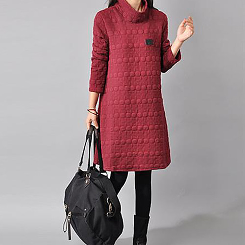 Women's Sheath Dress Knee Length Dress Black Wine Dark Gray 3/4 Length Sleeve Solid Color Fall Turtleneck Vintage Cotton 2021 M L XL XXL
Women's Sheath Dress Knee Length Dress Black Wine Dark Gray 3/4 Length Sleeve Solid Color Fall Turtleneck Vintage Cotton 2021 M L XL XXL