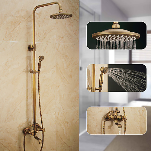 Shower System Set - Handshower Included pullout Waterfall Vintage Style / Country Antique Brass Mount Outside Ceramic Valve Bath Shower Mixer Taps
Shower System Set - Handshower Included pullout Waterfall Vintage Style / Country Antique Brass Mount Outside Ceramic Valve Bath Shower Mixer Taps