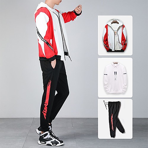 Men's 3-Piece Full Zip Tracksuit Sweatsuit Street Casual Long Sleeve 3pcs Thermal Warm Soft Fitness Gym Workout Running Walking Jogging Sportswear Outfit Set Clothing Suit Track pants White / Black
Men's 3-Piece Full Zip Tracksuit Sweatsuit Street Casual Long Sleeve 3pcs Thermal Warm Soft Fitness Gym Workout Running Walking Jogging Sportswear Outfit Set Clothing Suit Track pants White / Black