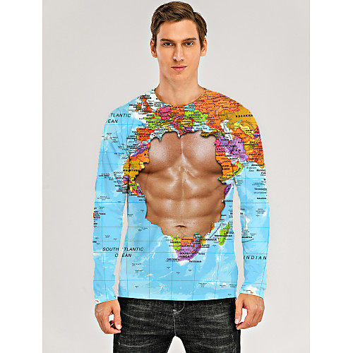 Men's T shirt 3D Print Graphic 3D Muscle Print Long Sleeve Daily Tops Light Blue
Men's T shirt 3D Print Graphic 3D Muscle Print Long Sleeve Daily Tops Light Blue