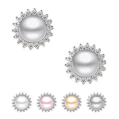 pearl stud earrings sterling silver for wedding, freshwater cultured pearl stud jewelry gift for bridesmaids,brides,women-grey
pearl stud earrings sterling silver for wedding, freshwater cultured pearl stud jewelry gift for bridesmaids,brides,women-grey