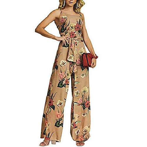 women's sexy floral print one piece v neck strape jumpsuits palazzo pants w/belt (m,khaki)
women's sexy floral print one piece v neck strape jumpsuits palazzo pants w/belt (m,khaki)