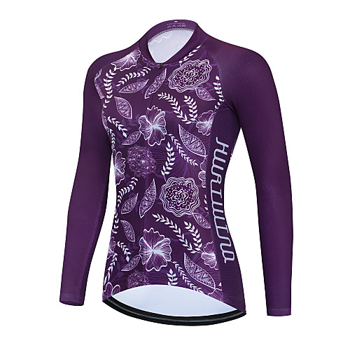 21Grams Women's Long Sleeve Cycling Jersey Purple Floral Botanical Bike Jersey Top Mountain Bike MTB Road Bike Cycling Thermal Warm Breathable Quick Dry Sports Clothing Apparel / Stretchy / Athletic
21Grams Women's Long Sleeve Cycling Jersey Purple Floral Botanical Bike Jersey Top Mountain Bike MTB Road Bike Cycling Thermal Warm Breathable Quick Dry Sports Clothing Apparel / Stretchy / Athletic