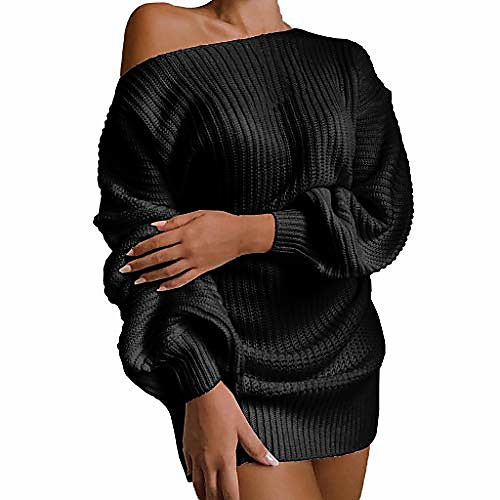 female dress,fashion women sexy solid loose sleeve off shoulder long sleeves sweater dress 2020 winter black
female dress,fashion women sexy solid loose sleeve off shoulder long sleeves sweater dress 2020 winter black