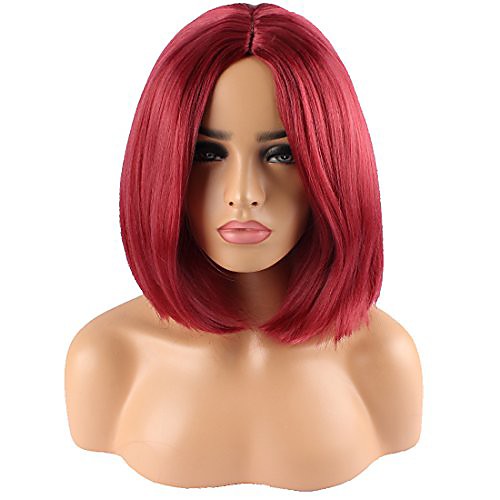women's bob wig middle parting short kinky straight hair heat resistant burgundy
women's bob wig middle parting short kinky straight hair heat resistant burgundy