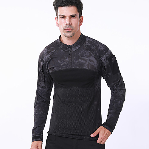 Men's Hunting T-shirt Outdoor Breathable Warm Quick Dry Wearable Fall Spring Camo Top Cotton Camping / Hiking Hunting Fishing Black Camouflage Blue
Men's Hunting T-shirt Outdoor Breathable Warm Quick Dry Wearable Fall Spring Camo Top Cotton Camping / Hiking Hunting Fishing Black Camouflage Blue