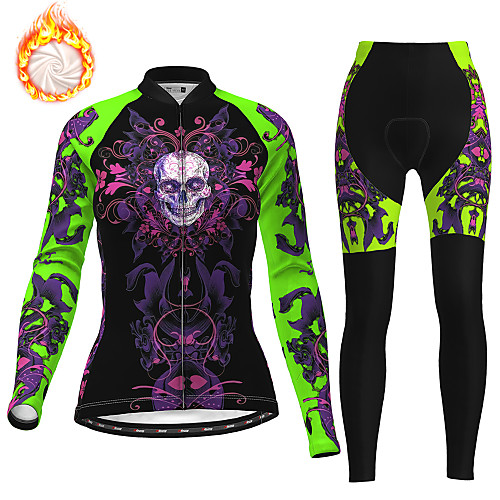 21Grams Women's Long Sleeve Cycling Jersey with Tights Winter Fleece Polyester Black / Yellow Purple Blue Skull Christmas Bike Clothing Suit Thermal Warm Fleece Lining Breathable 3D Pad Warm Sports
21Grams Women's Long Sleeve Cycling Jersey with Tights Winter Fleece Polyester Black / Yellow Purple Blue Skull Christmas Bike Clothing Suit Thermal Warm Fleece Lining Breathable 3D Pad Warm Sports