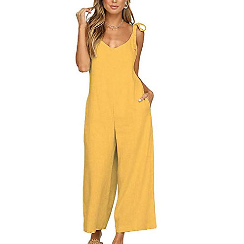 jumpsuit for women elegant sexy v neck tie shoulder wide leg casual jumpsuit rompers with pockets yellow l
jumpsuit for women elegant sexy v neck tie shoulder wide leg casual jumpsuit rompers with pockets yellow l
