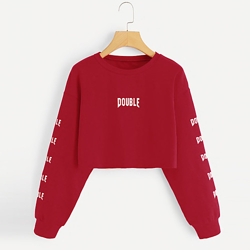 Women's Pullover Sweatshirt Cropped Sweatshirt Graphic Text Letter Crop Top Daily Basic Casual Hoodies Sweatshirts Loose Black Red Orange
Women's Pullover Sweatshirt Cropped Sweatshirt Graphic Text Letter Crop Top Daily Basic Casual Hoodies Sweatshirts Loose Black Red Orange
