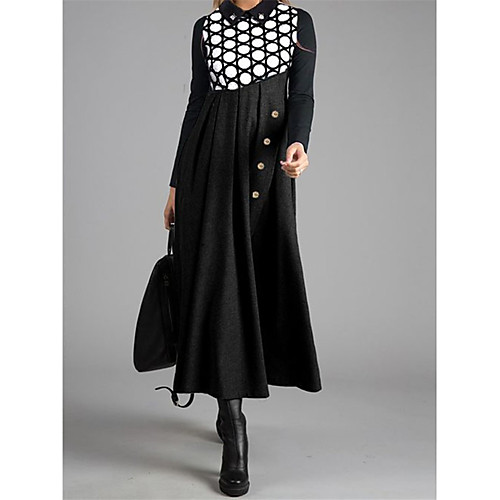 Women's Shift Dress Maxi long Dress Black Dusty Blue Gray Long Sleeve Print Patchwork Button Print Fall Round Neck Casual 2021 S M L XL XXL 3XL
Women's Shift Dress Maxi long Dress Black Dusty Blue Gray Long Sleeve Print Patchwork Button Print Fall Round Neck Casual 2021 S M L XL XXL 3XL