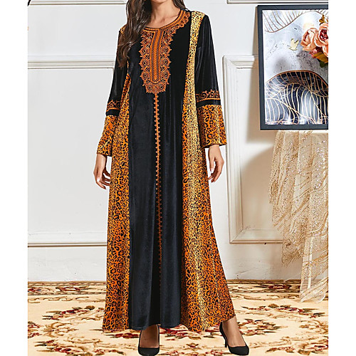 Women's Shift Dress Maxi long Dress Black Long Sleeve Print Embroidered Patchwork Fall Winter Round Neck Casual 2021 M L XL XXL 3XL 4XL / Plus Size
Women's Shift Dress Maxi long Dress Black Long Sleeve Print Embroidered Patchwork Fall Winter Round Neck Casual 2021 M L XL XXL 3XL 4XL / Plus Size