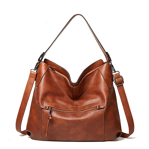Women's Bags PU Leather Top Handle Bag Hobo Bag Zipper Solid Color Daily Office & Career Handbags Black Brown Gray
Women's Bags PU Leather Top Handle Bag Hobo Bag Zipper Solid Color Daily Office & Career Handbags Black Brown Gray