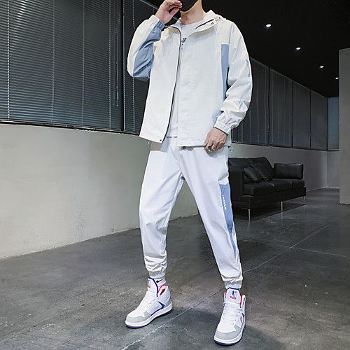 Men's 2 Piece Full Zip Tracksuit Sweatsuit Casual Athleisure 2pcs Long Sleeve Thermal Warm Soft Fitness Gym Workout Running Walking Jogging Sportswear Solid Colored Normal Track pants White Black
Men's 2 Piece Full Zip Tracksuit Sweatsuit Casual Athleisure 2pcs Long Sleeve Thermal Warm Soft Fitness Gym Workout Running Walking Jogging Sportswear Solid Colored Normal Track pants White Black