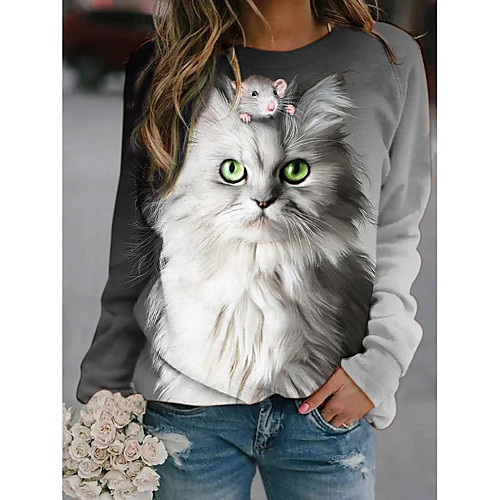 Women's Pullover Sweatshirt Graphic Animal Daily Casual Basic Hoodies Sweatshirts Gray
Women's Pullover Sweatshirt Graphic Animal Daily Casual Basic Hoodies Sweatshirts Gray