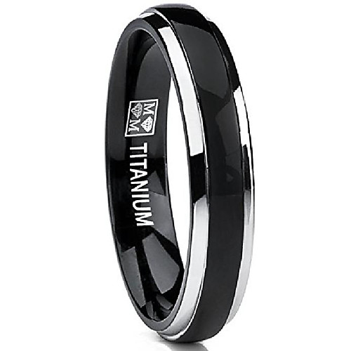 4mm thin dome black two tome titanium wedding band engagement ring, comfort fit size 8.5
4mm thin dome black two tome titanium wedding band engagement ring, comfort fit size 8.5
