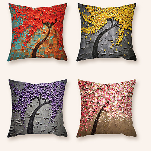 4 pcs Polyester Pillow Cover, Floral Floral&Plants Square Zipper Polyester Traditional Classic
4 pcs Polyester Pillow Cover, Floral Floral&Plants Square Zipper Polyester Traditional Classic
