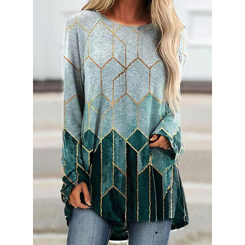Women's T Shirt Dress Tee Dress Short Mini Dress Purple Green Gray Long Sleeve Print Patchwork Print Fall Round Neck Casual 2021 S M L XL XXL 3XL 4XL 5XL / Plus Size
Women's T Shirt Dress Tee Dress Short Mini Dress Purple Green Gray Long Sleeve Print Patchwork Print Fall Round Neck Casual 2021 S M L XL XXL 3XL 4XL 5XL / Plus Size