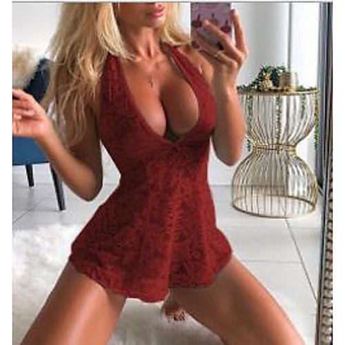 Women's Lace Mesh Bodysuits Nightwear Solid Colored Black / Yellow / Wine S M L
Women's Lace Mesh Bodysuits Nightwear Solid Colored Black / Yellow / Wine S M L