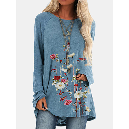Women's Tunic Floral Long Sleeve Print Round Neck Tops Vintage Basic Top Black Blue Green
Women's Tunic Floral Long Sleeve Print Round Neck Tops Vintage Basic Top Black Blue Green