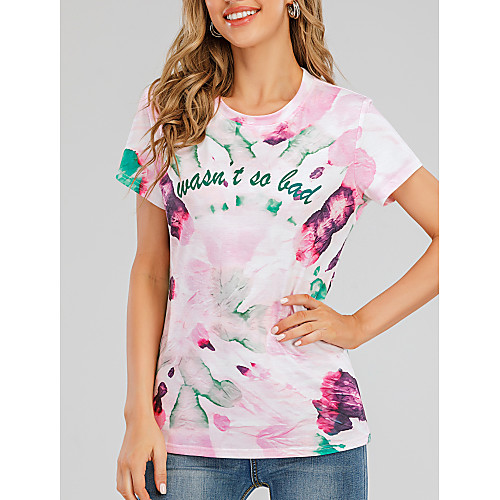 Women's T shirt Tie Dye Graphic Prints Print Round Neck Tops Basic Basic Top Blushing Pink Green
Women's T shirt Tie Dye Graphic Prints Print Round Neck Tops Basic Basic Top Blushing Pink Green