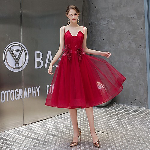 A-Line Elegant Vintage Homecoming Party Wear Dress Spaghetti Strap Sleeveless Knee Length Tulle with Lace Insert 2021
A-Line Elegant Vintage Homecoming Party Wear Dress Spaghetti Strap Sleeveless Knee Length Tulle with Lace Insert 2021