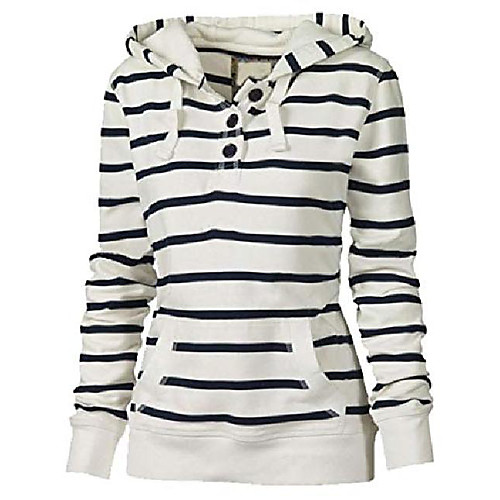 Women's Pullover Hoodie Sweatshirt Stripes Front Pocket Button Casual Daily Basic Hoodies Sweatshirts Photo Color
Women's Pullover Hoodie Sweatshirt Stripes Front Pocket Button Casual Daily Basic Hoodies Sweatshirts Photo Color