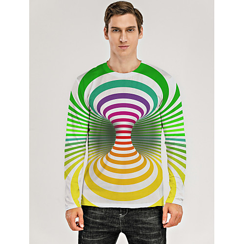 Men's T shirt 3D Print Graphic Optical Illusion 3D Print Long Sleeve Daily Tops Green / White
Men's T shirt 3D Print Graphic Optical Illusion 3D Print Long Sleeve Daily Tops Green / White