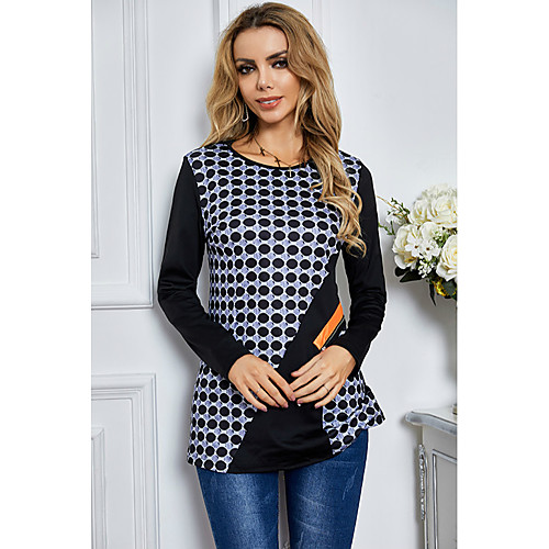 Women's T-shirt Graphic Prints Long Sleeve Print Round Neck Tops Basic Basic Top Black
Women's T-shirt Graphic Prints Long Sleeve Print Round Neck Tops Basic Basic Top Black