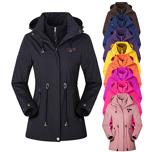 Women's Hoodie Jacket Hiking 3-in-1 Jackets Winter Outdoor Solid Color Thermal Warm Waterproof Windproof Breathable Winter Jacket Top Fleece Fishing Climbing Camping / Hiking / Caving Black Purple
Women's Hoodie Jacket Hiking 3-in-1 Jackets Winter Outdoor Solid Color Thermal Warm Waterproof Windproof Breathable Winter Jacket Top Fleece Fishing Climbing Camping / Hiking / Caving Black Purple
