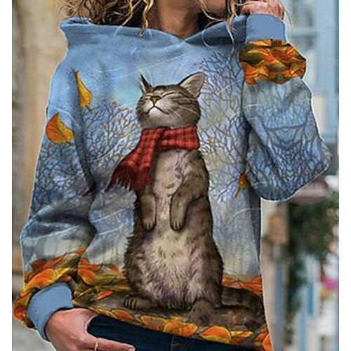 Women's Pullover Hoodie Sweatshirt Cat Scenery Daily Casual Hoodies Sweatshirts Blue Purple Yellow
Women's Pullover Hoodie Sweatshirt Cat Scenery Daily Casual Hoodies Sweatshirts Blue Purple Yellow