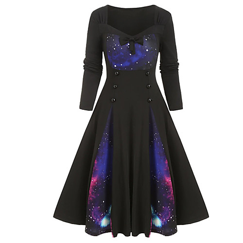 Women's Swing Dress Midi Dress Black Long Sleeve Print Patchwork Print Fall Winter Square Neck Casual Christmas 2021 S M L XL XXL 3XL 4XL 5XL / Plus Size
Women's Swing Dress Midi Dress Black Long Sleeve Print Patchwork Print Fall Winter Square Neck Casual Christmas 2021 S M L XL XXL 3XL 4XL 5XL / Plus Size