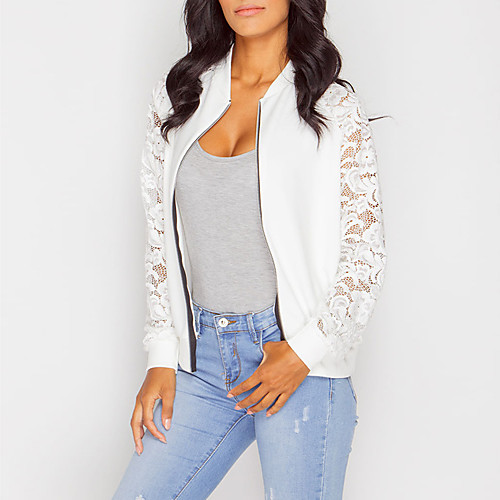 Women's Solid Colored Spring & Fall Jacket Regular Sports Long Sleeve Cotton Blend Coat Tops White
Women's Solid Colored Spring & Fall Jacket Regular Sports Long Sleeve Cotton Blend Coat Tops White