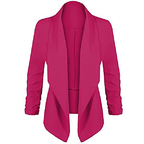 women's lightweight open cardigan blazer jacket with 3/4 sleeves in solid and floral print magenta
women's lightweight open cardigan blazer jacket with 3/4 sleeves in solid and floral print magenta