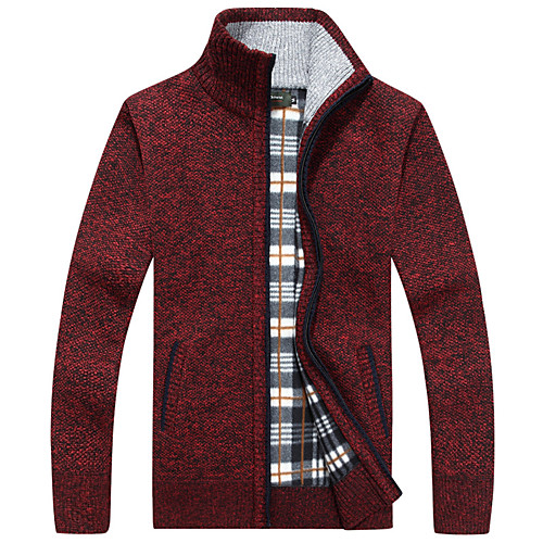 Men's Basic Knitted Solid Color Sweater Long Sleeve Sweater Cardigans Stand Collar Fall Winter Blue Wine Light gray
Men's Basic Knitted Solid Color Sweater Long Sleeve Sweater Cardigans Stand Collar Fall Winter Blue Wine Light gray