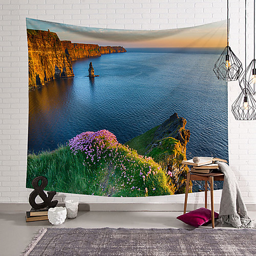 

Wall Tapestry Art Decor Blanket Curtain Picnic Tablecloth Hanging Home Bedroom Living Room Dorm Decoration Polyester Seaside Scenery