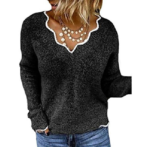 womens long sleeve v neck pullover sweaters cute knitted winter oversized blouse tops black
womens long sleeve v neck pullover sweaters cute knitted winter oversized blouse tops black