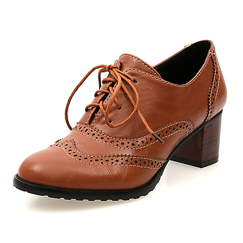 Women's Oxfords Lace up Bullock Shoes Block Heel Round Toe Vintage British Daily Walking Shoes PU Solid Colored Black Brown Beige
Women's Oxfords Lace up Bullock Shoes Block Heel Round Toe Vintage British Daily Walking Shoes PU Solid Colored Black Brown Beige