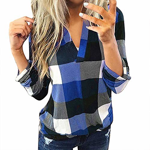 limsea women long sleeve flannel plaid shirt pullover sexy v neck tops casual loose boyfriend tunic blouses blue
limsea women long sleeve flannel plaid shirt pullover sexy v neck tops casual loose boyfriend tunic blouses blue