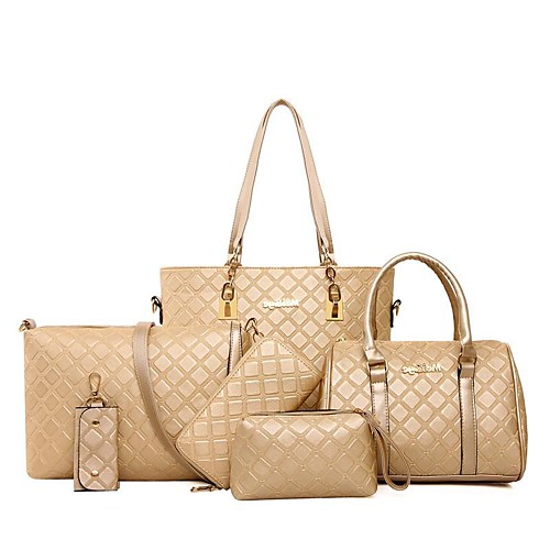 Women's Bags PU Leather Leather Bag Set 6 Pieces Purse Set Zipper Daily Outdoor Bag Sets 2021 Handbags Black Blue Champagne Brown
Women's Bags PU Leather Leather Bag Set 6 Pieces Purse Set Zipper Daily Outdoor Bag Sets 2021 Handbags Black Blue Champagne Brown
