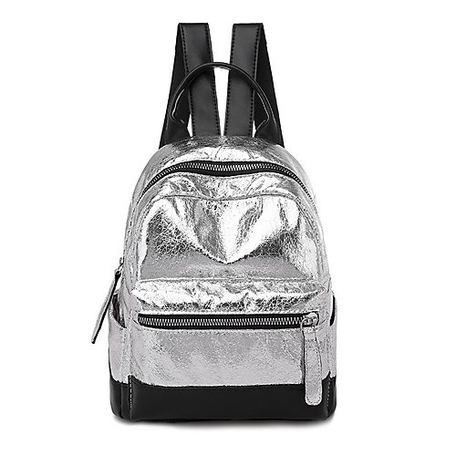 Women's Polyester School Bag Mini Backpack Large Capacity Zipper Solid Color Daily Backpack Black Silver
Women's Polyester School Bag Mini Backpack Large Capacity Zipper Solid Color Daily Backpack Black Silver