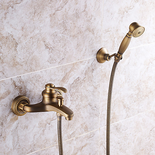 Shower Faucet Set - Handshower Included Vintage Style / Country Antique Brass Mount Outside Ceramic Valve Bath Shower Mixer Taps
Shower Faucet Set - Handshower Included Vintage Style / Country Antique Brass Mount Outside Ceramic Valve Bath Shower Mixer Taps
