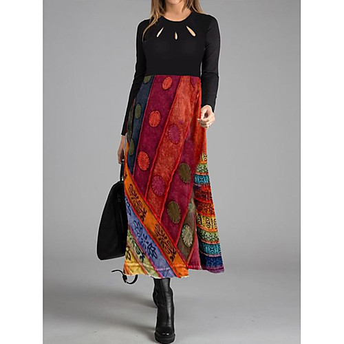 Women's Shift Dress Maxi long Dress Red Long Sleeve Print Color Block Patchwork Print Fall Round Neck Casual 2021 M L XL XXL 3XL
Women's Shift Dress Maxi long Dress Red Long Sleeve Print Color Block Patchwork Print Fall Round Neck Casual 2021 M L XL XXL 3XL