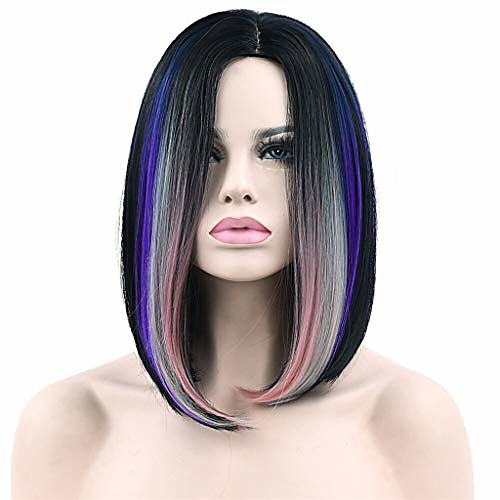 short bob straight wig 14 women's ombre shoulder length synthetic hair wigs with free wig cap for women 3 tone pink grey blue
short bob straight wig 14 women's ombre shoulder length synthetic hair wigs with free wig cap for women 3 tone pink grey blue