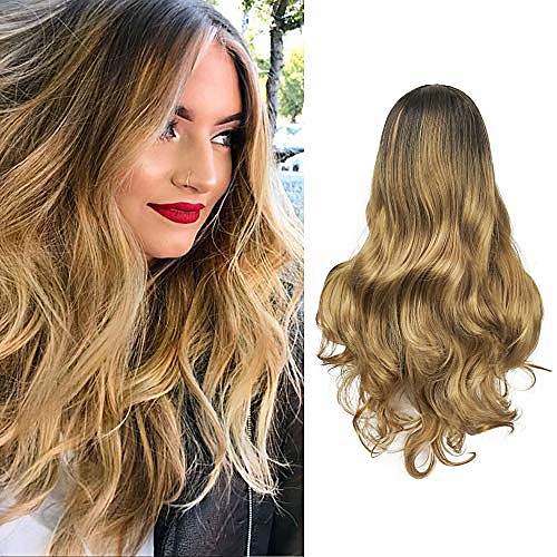 long wavy wigs black to caramel curly hair wig soft synthetic wig for women 26 inch cosplay wigs party wigs with free wig cap 
long wavy wigs black to caramel curly hair wig soft synthetic wig for women 26 inch cosplay wigs party wigs with free wig cap