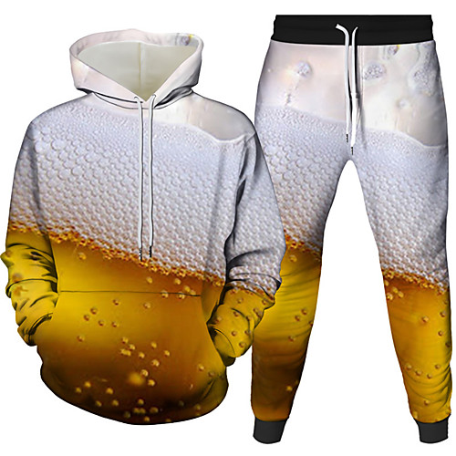 Men's 3D Hoodies Set Graphic 3D Beer 2 Piece Front Pocket Hooded Daily 3D Print 3D Print Casual Hoodies Sweatshirts Long Sleeve White Black Blue
Men's 3D Hoodies Set Graphic 3D Beer 2 Piece Front Pocket Hooded Daily 3D Print 3D Print Casual Hoodies Sweatshirts Long Sleeve White Black Blue