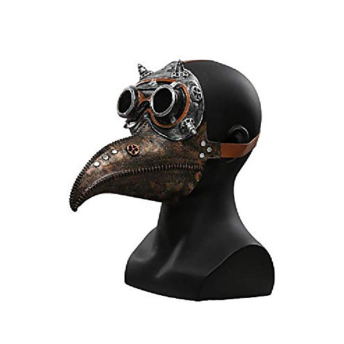 adult plague doctor cosplay latex mask medieval steampunk gothic bird long beak doctor mask props (one size, style7)
adult plague doctor cosplay latex mask medieval steampunk gothic bird long beak doctor mask props (one size, style7)