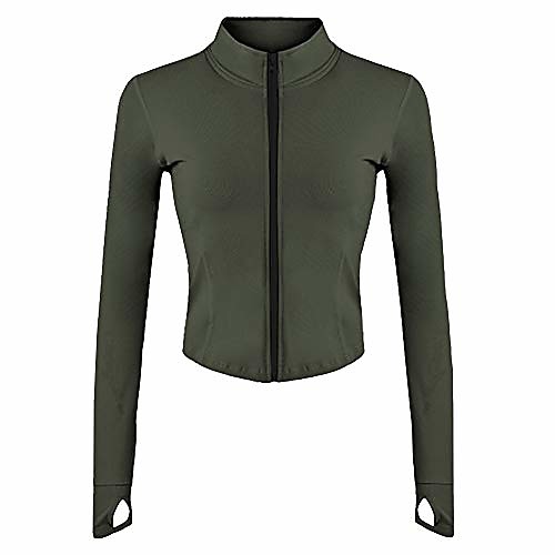 women's athletic full zip lightweight workout jacket with thumb holes(armygreen-m)
women's athletic full zip lightweight workout jacket with thumb holes(armygreen-m)