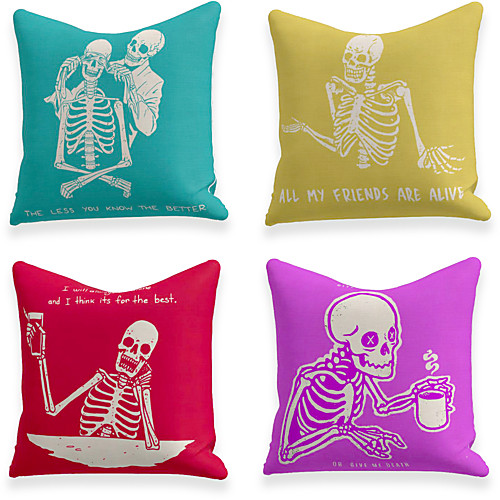 Cushion Cover 4PCS Linen Soft Decorative Square Throw Pillow Cover Cushion Case Pillowcase for Sofa Bedroom 45 x 45 cm (18 x 18 Inch) Superior Quality Mashine Washable Skeleton
Cushion Cover 4PCS Linen Soft Decorative Square Throw Pillow Cover Cushion Case Pillowcase for Sofa Bedroom 45 x 45 cm (18 x 18 Inch) Superior Quality Mashine Washable Skeleton