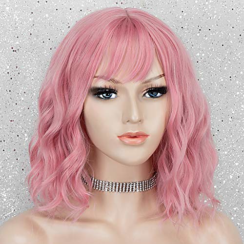 short bob wig with bangs glueless wavy pink synthetic wigs heat resistant bob pink wig for cosplay (14 inch)
short bob wig with bangs glueless wavy pink synthetic wigs heat resistant bob pink wig for cosplay (14 inch)