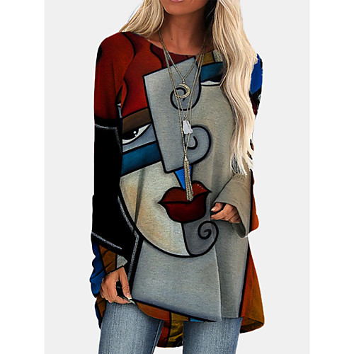 Women's A Line Dress Knee Length Dress Red Long Sleeve Print Color Block Print Fall Round Neck Elegant 2021 S M L XL XXL 3XL
Women's A Line Dress Knee Length Dress Red Long Sleeve Print Color Block Print Fall Round Neck Elegant 2021 S M L XL XXL 3XL